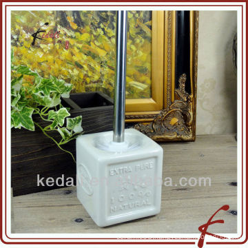 Mini square stoneware toilet brush holder
